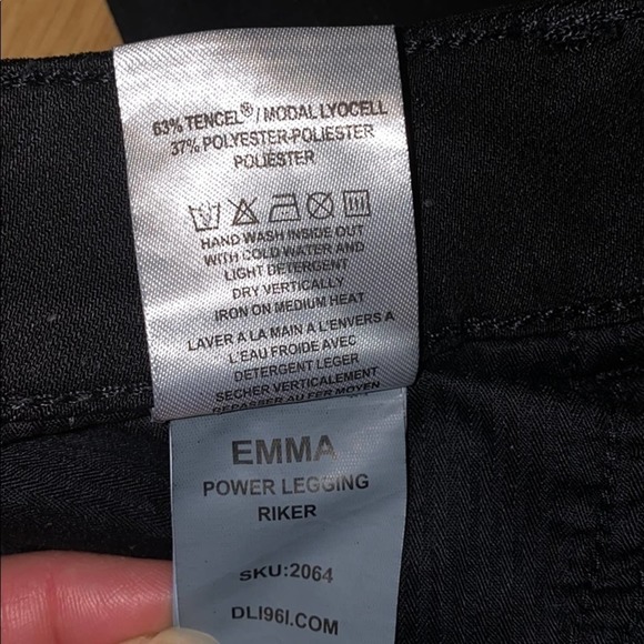DL1961 Emma Power Legging Jeans stretch denim black size 25 - Picture 8 of 8